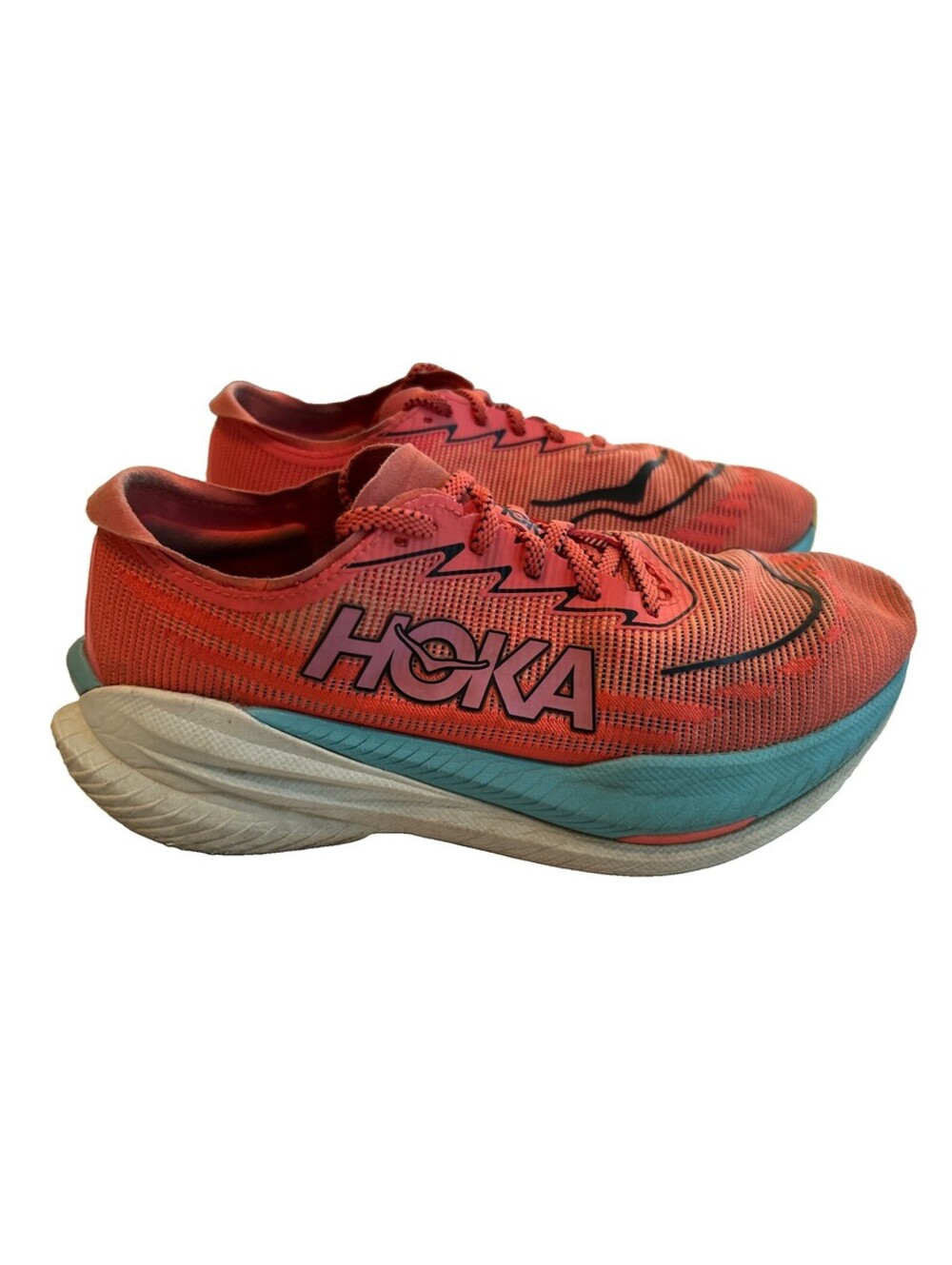 Hoka Mach x 2 Running Shoes Men’s Size 9.5 EE 2E Wide Grapefruit Electric Coral